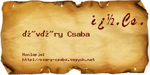 Óváry Csaba névjegykártya