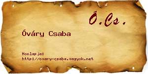 Óváry Csaba névjegykártya