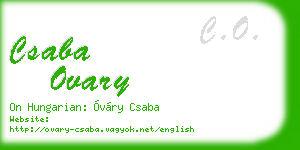 csaba ovary business card